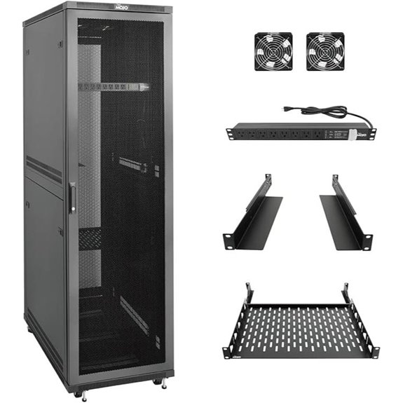 Tecmojo 42U Server Rack with PDU Fans Shelves
