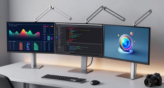 top triple monitor arms