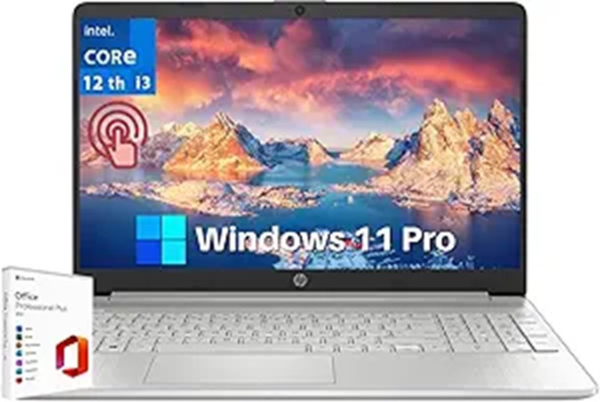 HP 15.6 Touchscreen Laptop with Microsoft Office