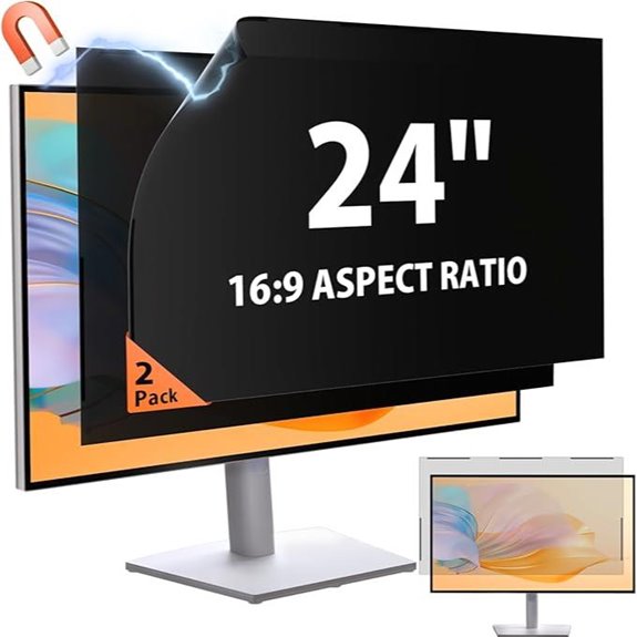 2 Pack 24-Inch Magnetic Privacy Screen for Monitors