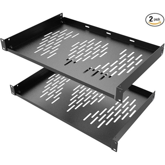 Beiyier 2PCS 1U Ventilated Server Rack Shelf