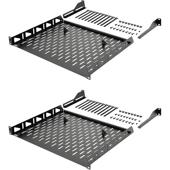 Tecmojo 1U Rack Shelf 14 Depth 2 Pack