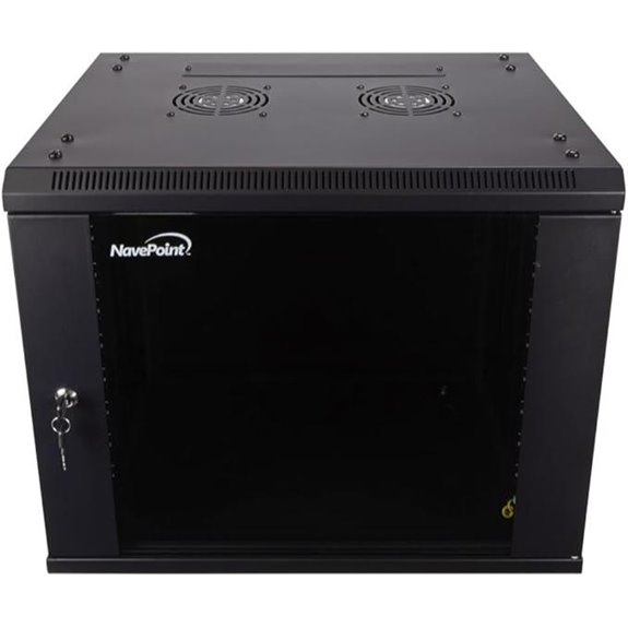 NavePoint 9U Wall Mount Server Rack with Fans