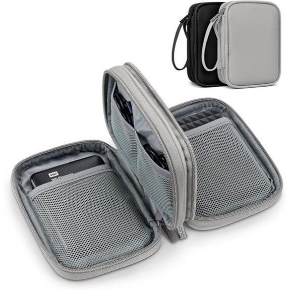 Dual Hard Drive Case Waterproof Shockproof Organizer
