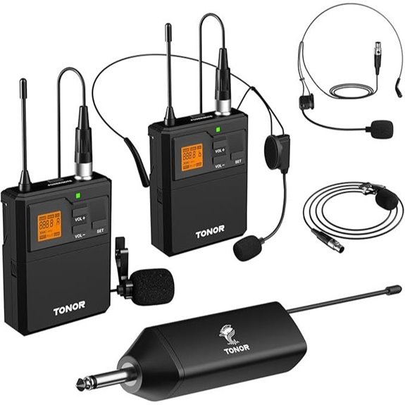 TONOR UHF Wireless Microphone System with Dual Mics
