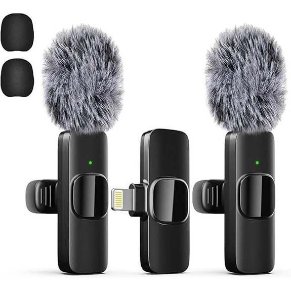 Wireless Lavalier Microphone for iPhone (2 Pack)