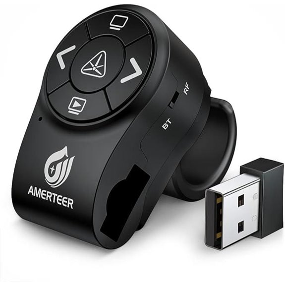 AMERTEER Wireless Presentation Clicker with Rechargeable Battery