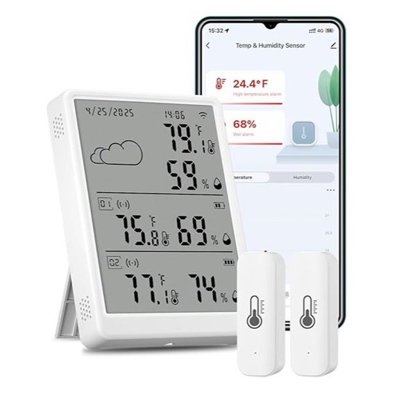 WiFi Digital Hygrometer Thermometer 3-Pack with Sensors