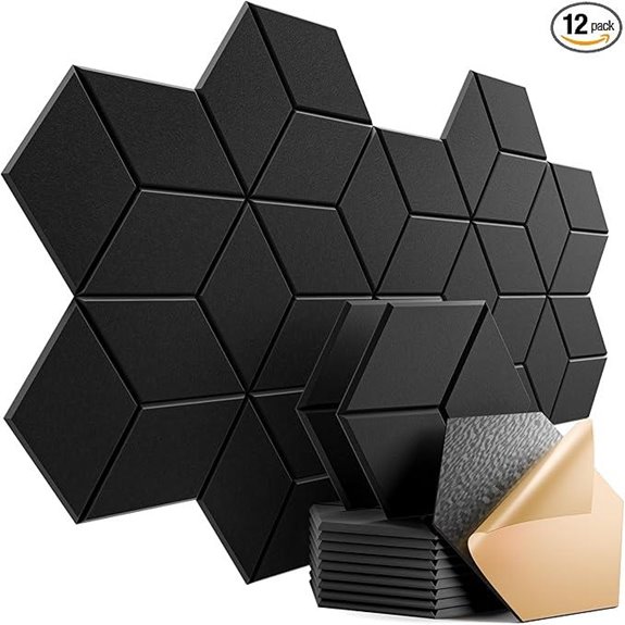 12 Pack Acoustic Foam Panels - Soundproof Flame Resistant