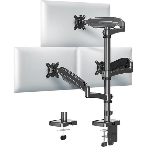 Triple Monitor Mount for 32 Screens with Adjustable Arms