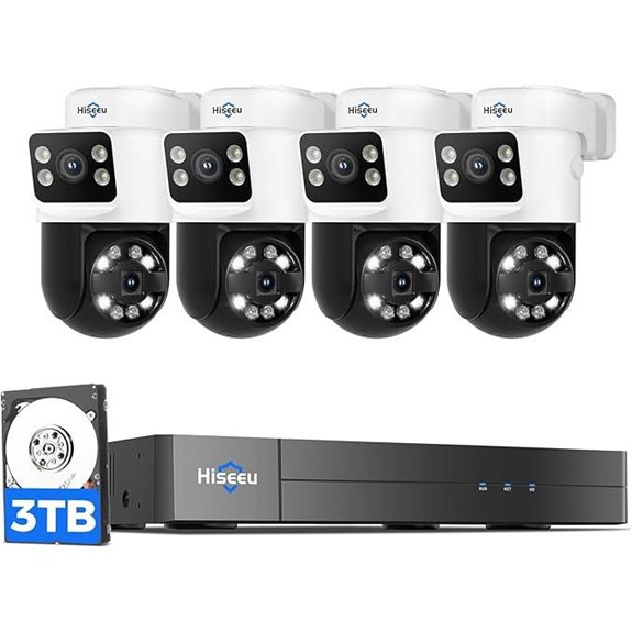 Hiseeu 4K PoE Security Camera System (4 Cameras)