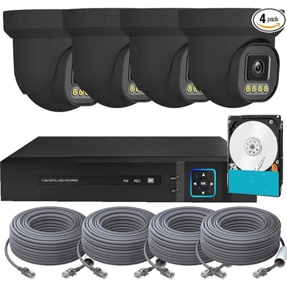 4K PoE NVR Security Camera System with 4 Cameras