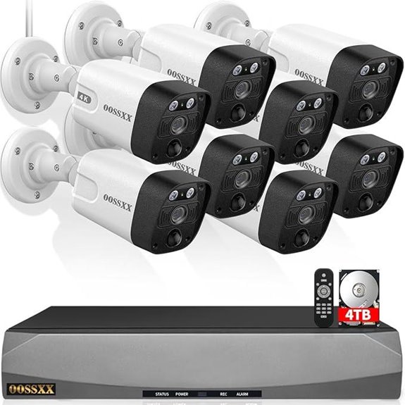 OOSSXX 4K PoE Outdoor Security Camera System