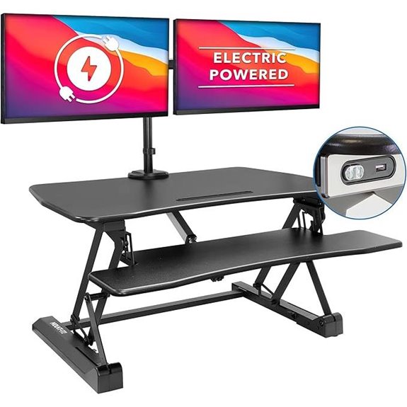 Mount-It! Electric Standing Desk Converter with Dual Monitors