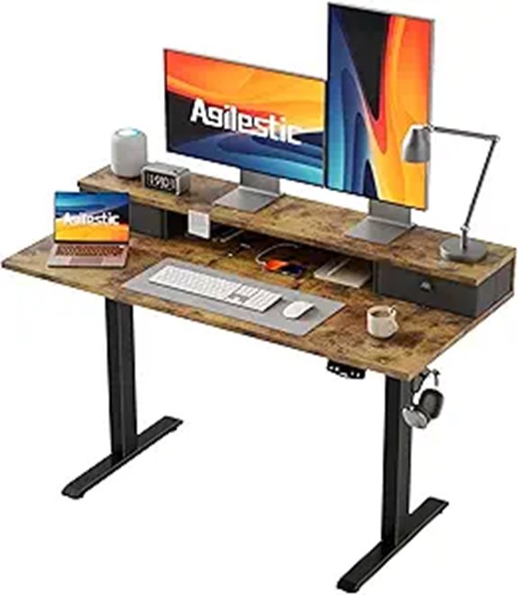Agilestic Adjustable Electric Standing Desk with Storage