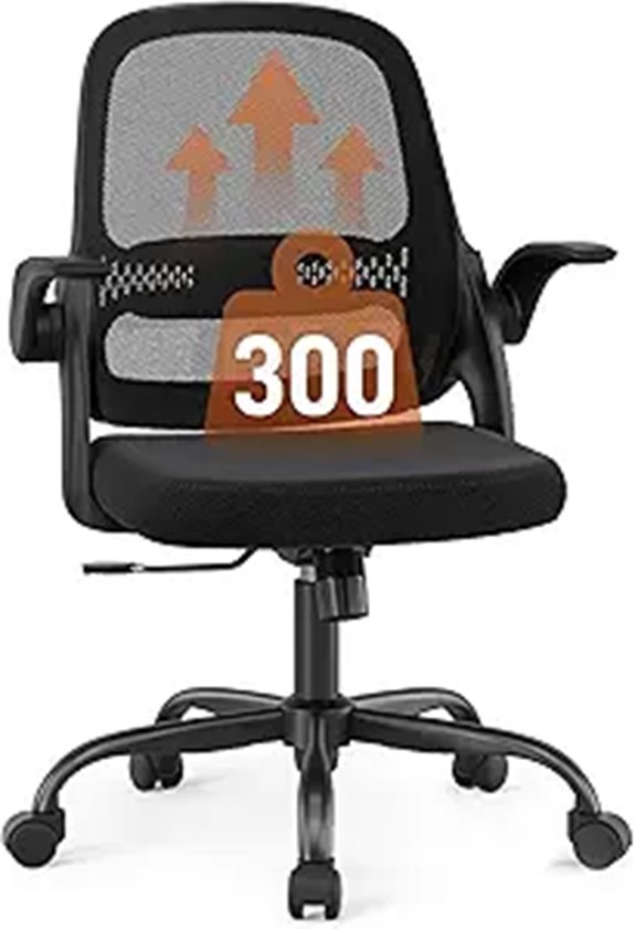 Ergonomic Mesh Office Chair with Flip-Up Arms