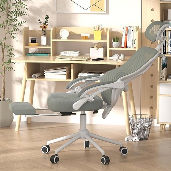Ergonomic Mesh Office Chair with Footrest and Recline