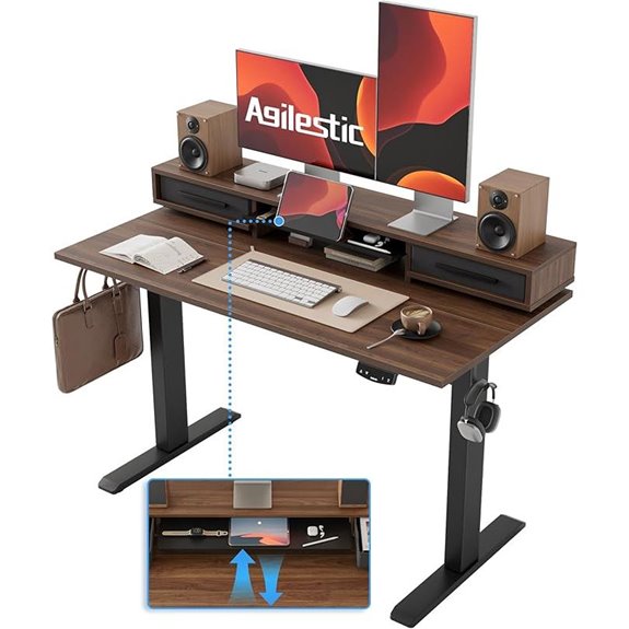 Agilestic 48-Inch Adjustable Standing Desk with Storage