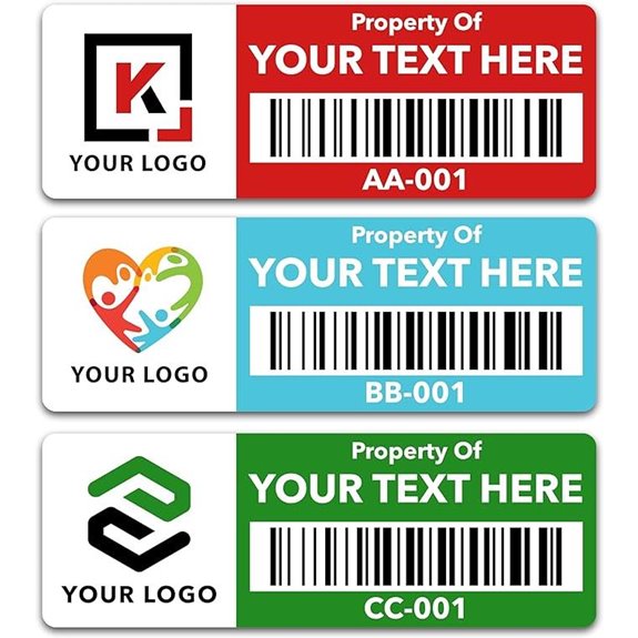 Custom Asset Tags with Logo and Barcodes