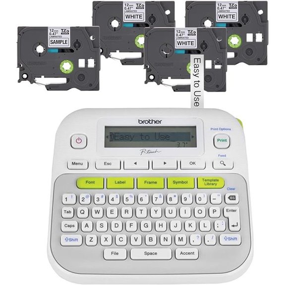 Brother P-Touch Label Maker Bundle with 4 Tapes