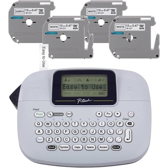 Brother PT-M95 Label Maker Bundle with 4 Tapes