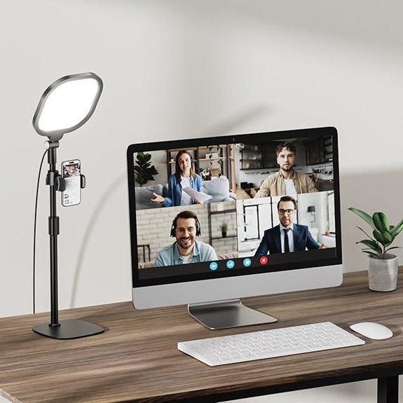 Zoom Desk Ring Light with Stand for Video Conferencing
