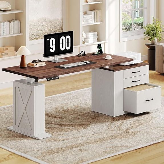 75.5 Electric Sit-Stand Desk with Storage and Outlets