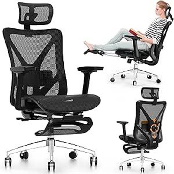 GABRYLLY Ergonomic Office Chair with Footrest