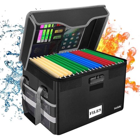 DocSafe Fireproof Lockable Document Box with Pockets