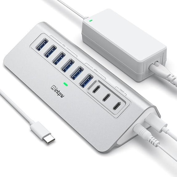 10Gbps 9-Port USB-C Hub with Charging and Data