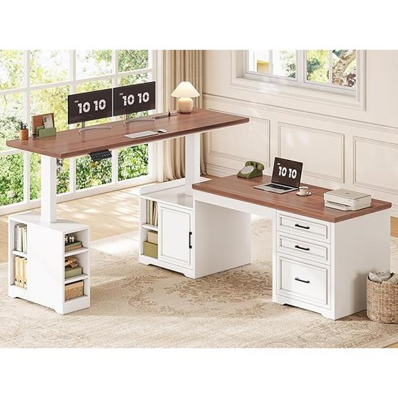 SEDETA Farmhouse L-Shaped Electric Standing Desk