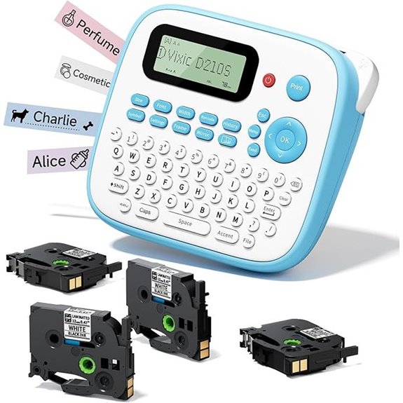 Label Maker Machine with Tapes and Laminated Labels