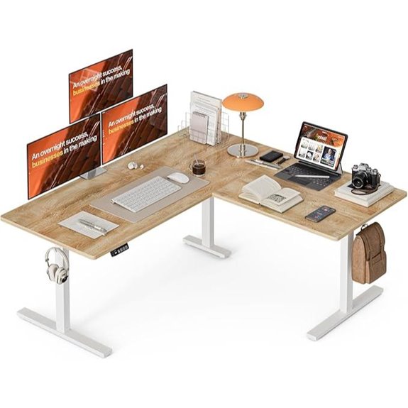 Grandder 63x55 Inch Electric L-Shaped Standing Desk