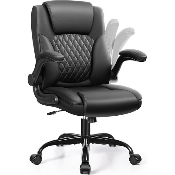 Leather Office Chair with Ergonomic Support & Wheels