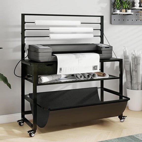 Natwind Printer Stand with Storage and Roll Holder