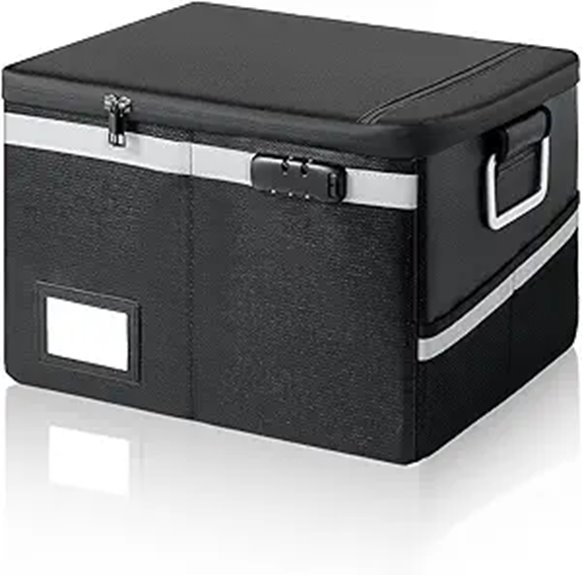 Fireproof Waterproof Lockable Document Box Organizer