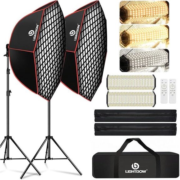 Light Box Photography Lighting Kit with Softboxes and LED Lamps