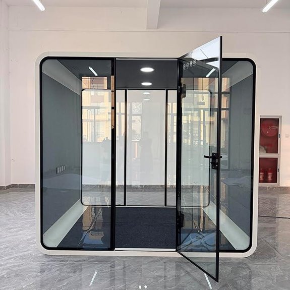 Soundproof Office Pod Booth with LED Lighting
