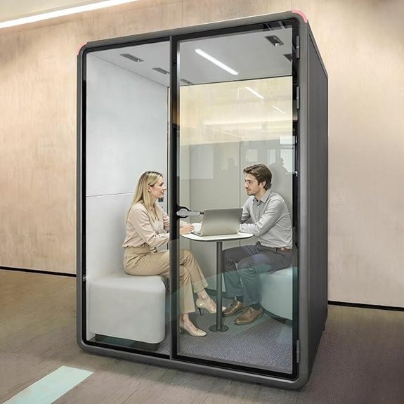 Soundproof 2-Person Office Pod with Acoustic Panels
