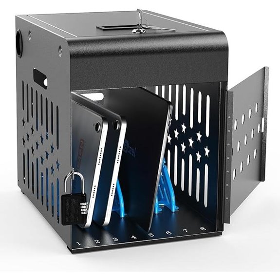 8 Tablet Charging Station Lock Box for 14 Screens