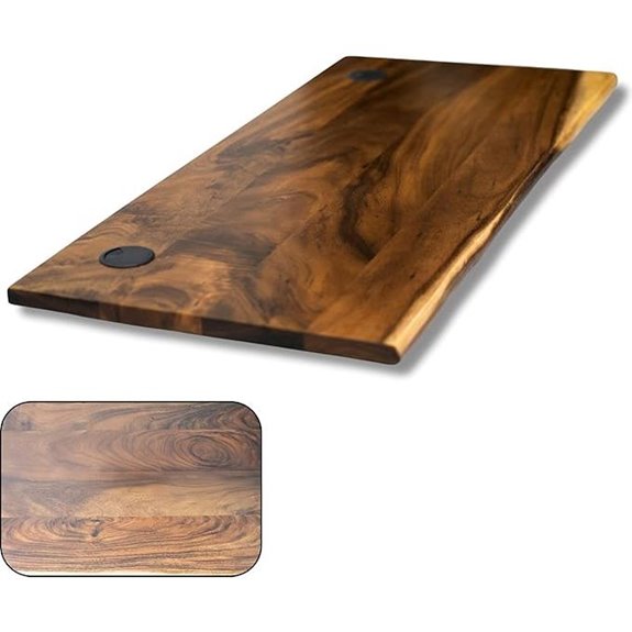 Solid Walnut Wood Desk Top with Cable Grommets