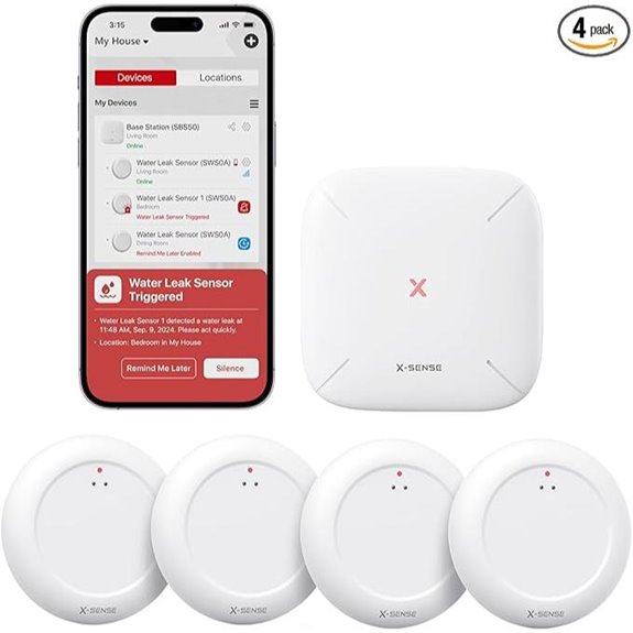 X-Sense Wi-Fi Water Leak Detector Kit with App Alerts