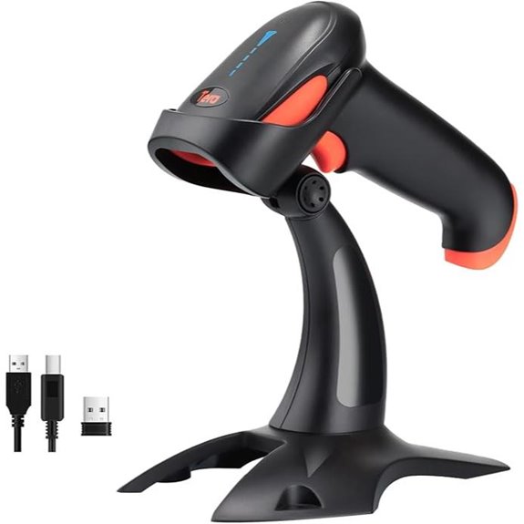 Tera Wireless Barcode Scanner with Stand and Vibration