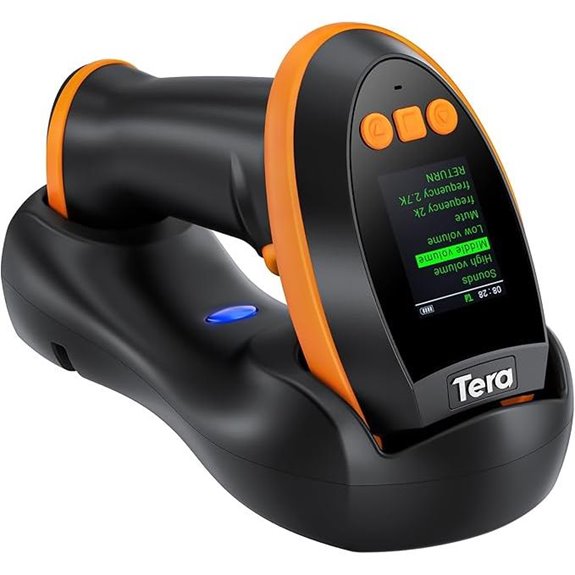 Tera Wireless Barcode Scanner with Screen and Charging Cradle