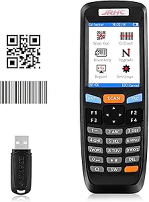 Wireless Barcode Scanner with LCD Screen for Inventory