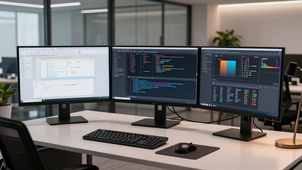 optimize ergonomic multi monitor workspace