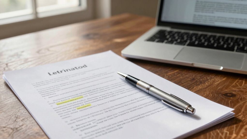 reviewing termination clause provisions