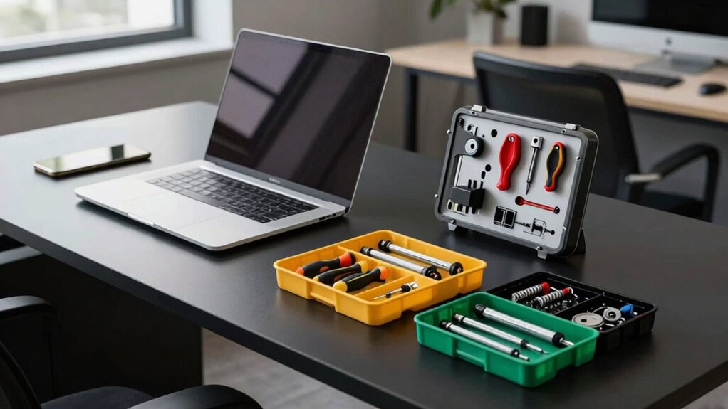 standardized ergonomic hot desking setup
